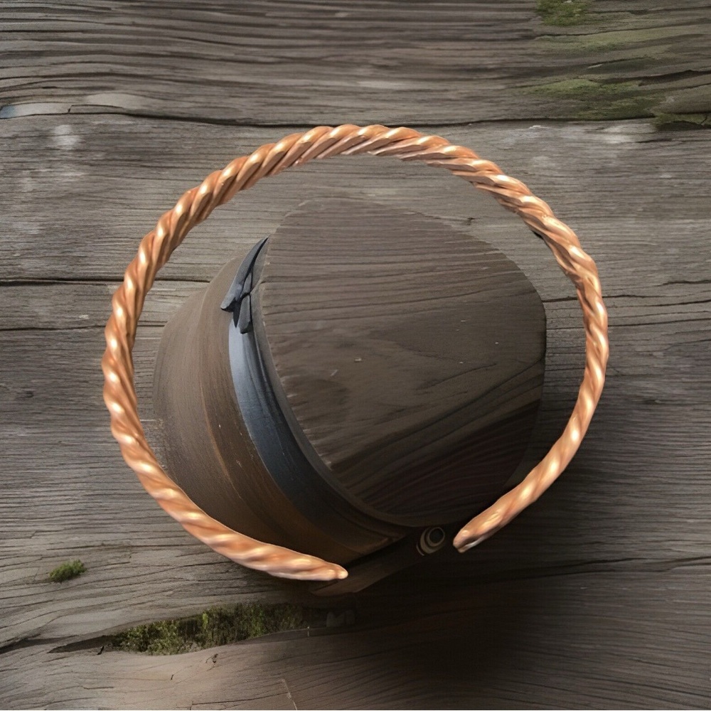 Solid Copper Twisted Rope Cuff  Bracelet